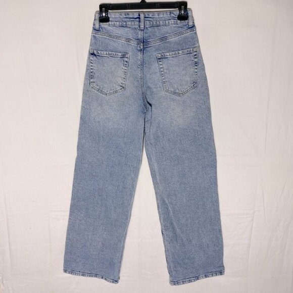 Grand Beach Club Light Wash Distressed High Rise Wide Leg Jeans 24 - Picture 12 of 13